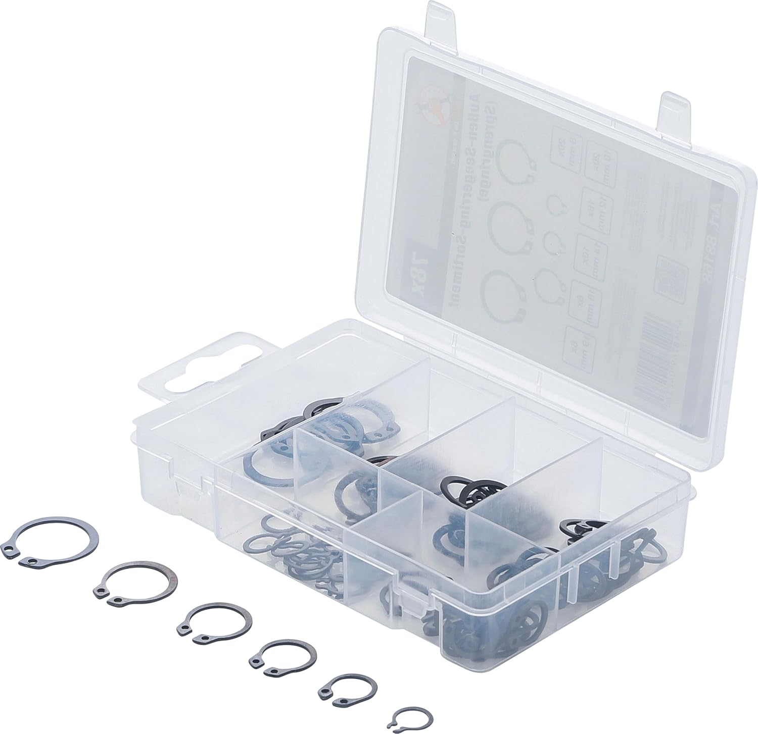 BGS Diy 88168 | Assortimento Anelli Seeger Esterni (Anelli D'Arresto) | Ø 8 - 19 Mm | 78 Pz.