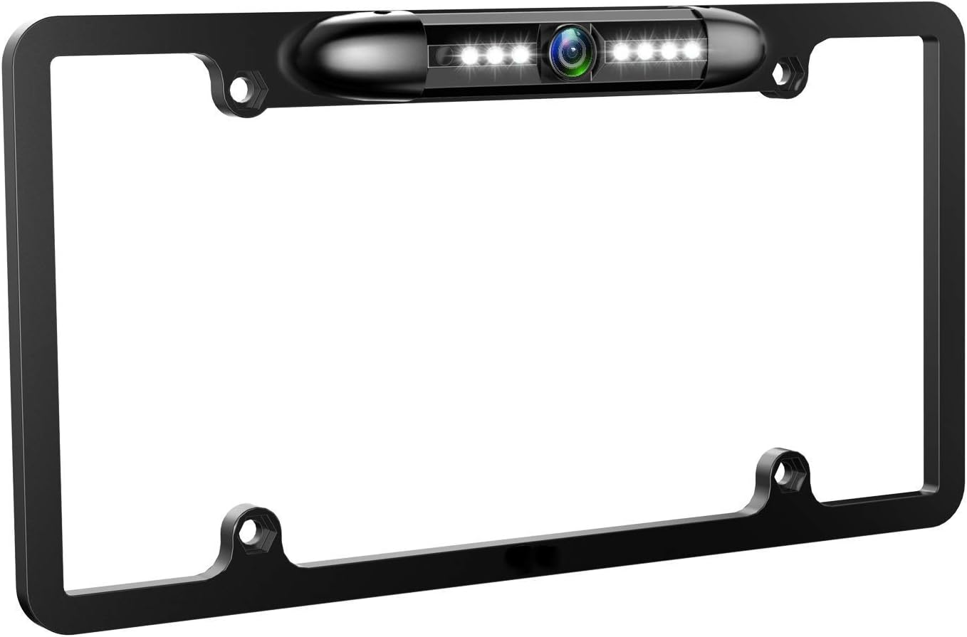 Cámara de respaldo de matrícula HD Cámara de visión delantera y trasera de reversa