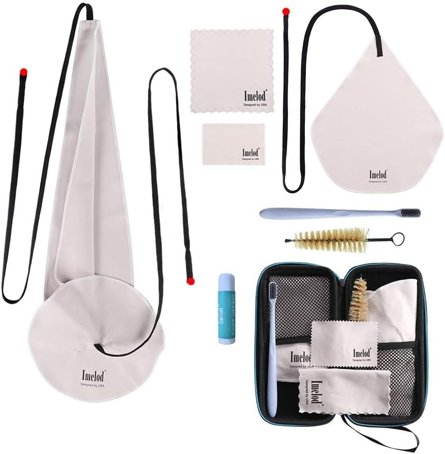 Saxophone Cleaning Kit with Case for Alto Tenor Clarinet Flute and Other Wind & Woodwind Struments Including Sax Cleaning Cloth(4Pcs),Mouthpiece Brush(Dark Gray)