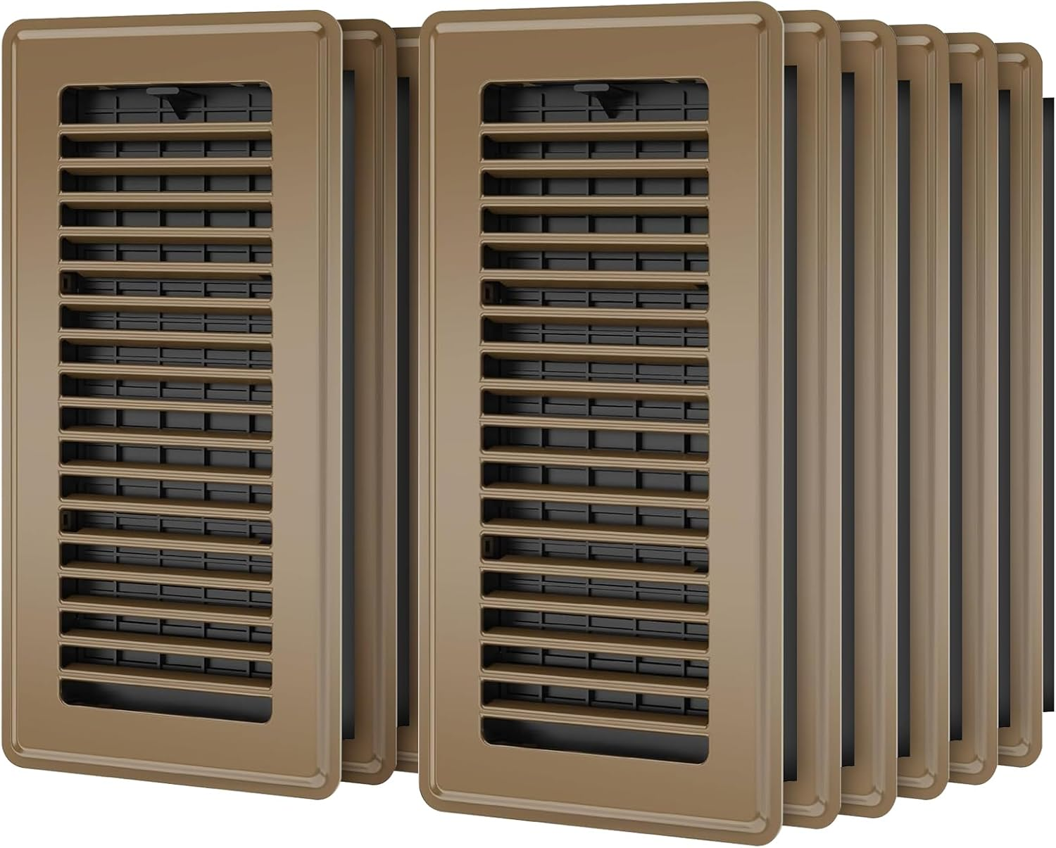 Floor Register 4X10, 12 Pack Brown Floor Vent Covers for Home Floor Heavy Duty Steel Walkable Floor Vents Air Vent Covers for Sidewall and Floor