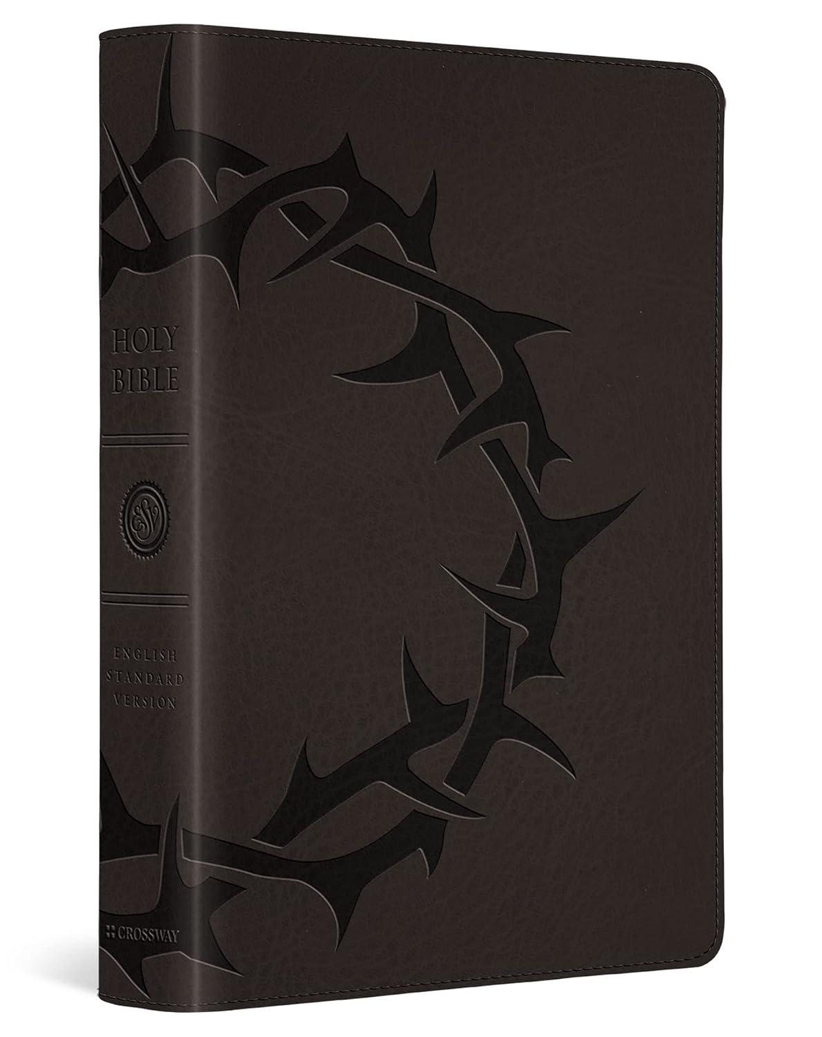 ESV Large Print Compact Bible, Red Letter (Trutone, Charcoal, Crown Design)