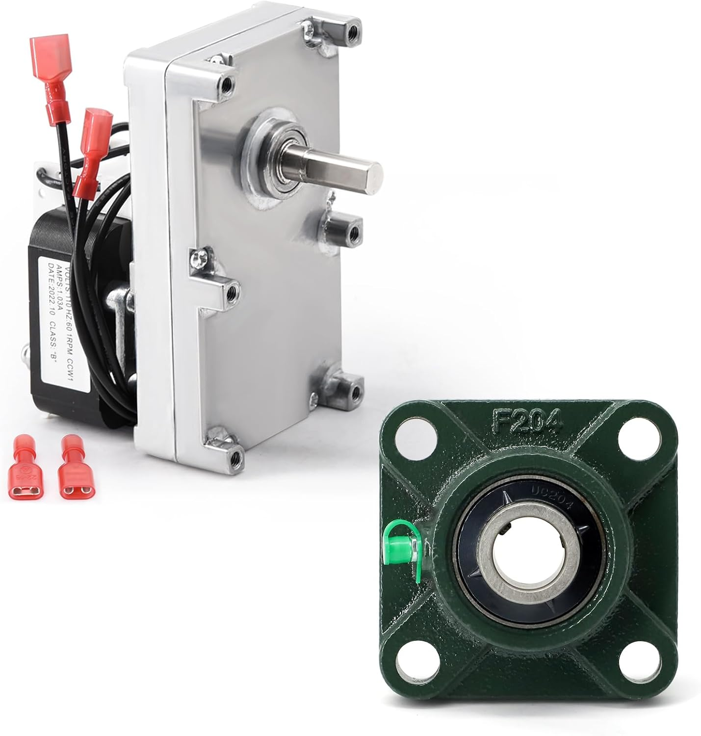 Pellet Stove Parts for Englander 25-PDVC, 55-SHP10, 25-PDV, PU-047040 Auger Motor and PU-UCF204-12 Auger Bearing for Englander Pellet Stove, 1 Pair