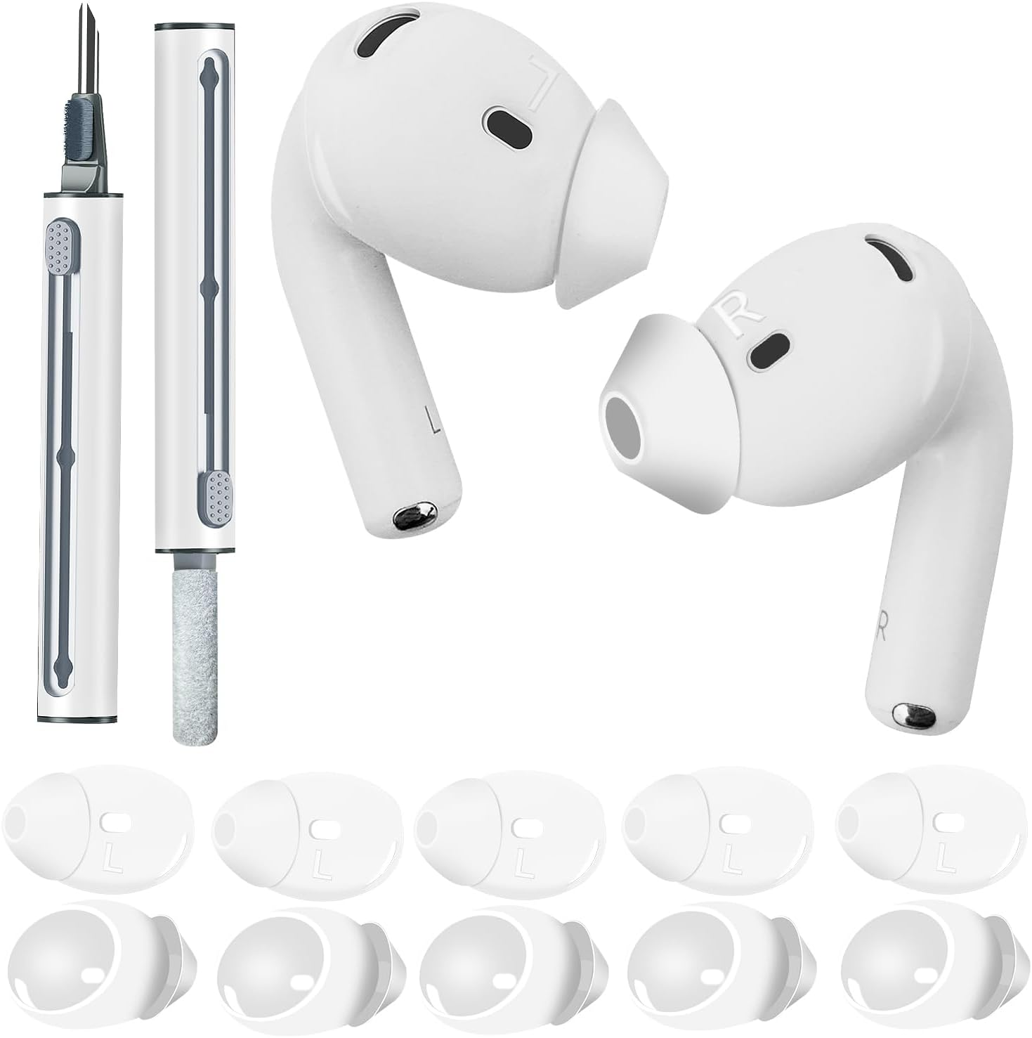 5 Pairs Ear Tips for AirPods 4, Silicone Earbuds Cover Compatible with Apple Air