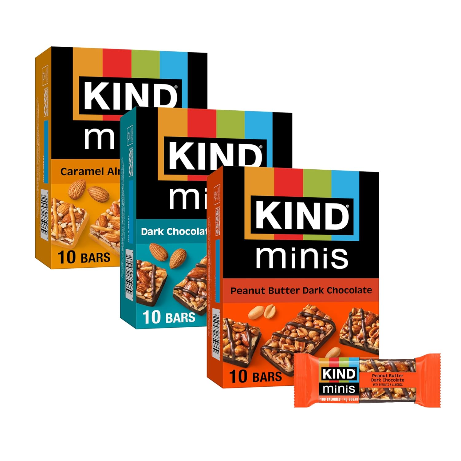 Bar Minis, Variety Pack, Dark Chocolate Nuts and Sea Salt, Peanut Butter, Caram