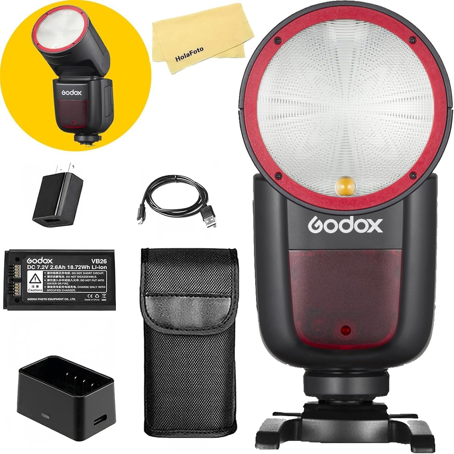 V1 V1-S V1S Camera Flash for Sony Flash Speedlight Speedlite,76Ws 2.4G TTL1/8000 HSS,480 Full Power Shots,1.5S Recycle Time,7.2V/2600Mah Li-Ion Battery,10 Levels LED Modeling Lamp(Usa Version)