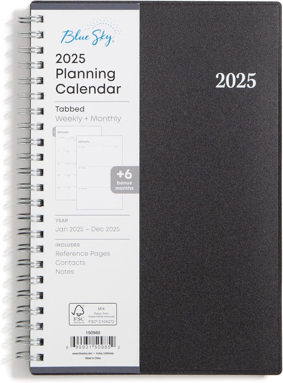Blue Sky 2025 Weekly and Monthly Planner Calendar, Includes
