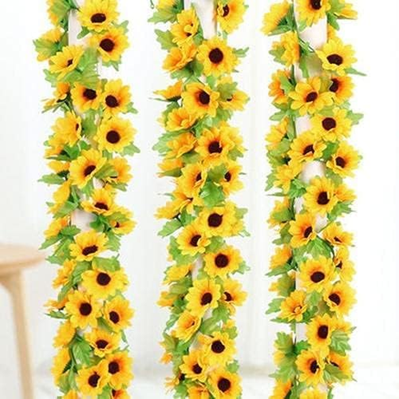 2 Pcs Artificial Sunflower Garland,Sunflower