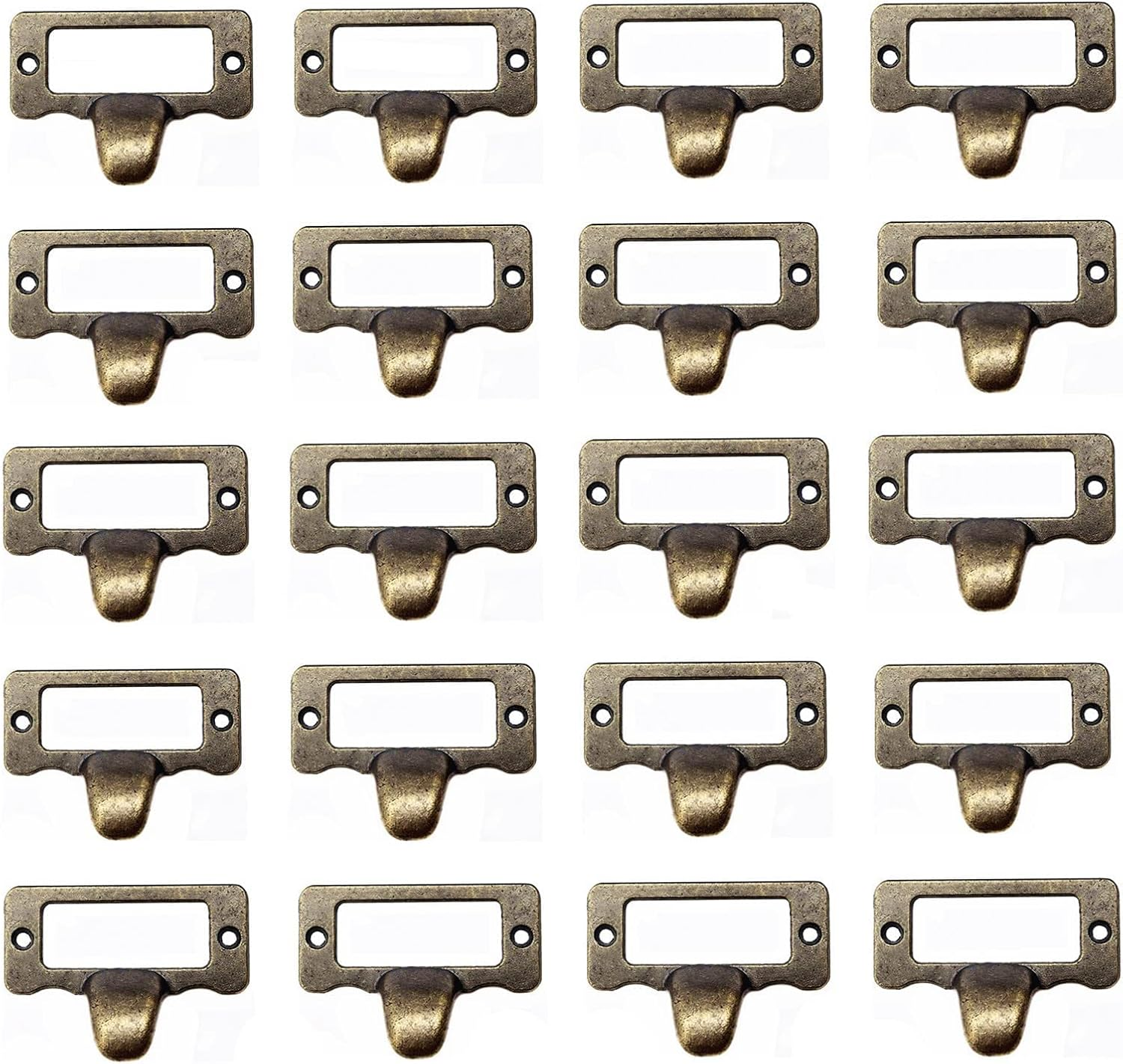 20Pcs Antique Iron Label Frame Card Holder Cup Pull Handle Drawer Box Case Cabinet Cupboard Carpenter Repair Decoration Hardware