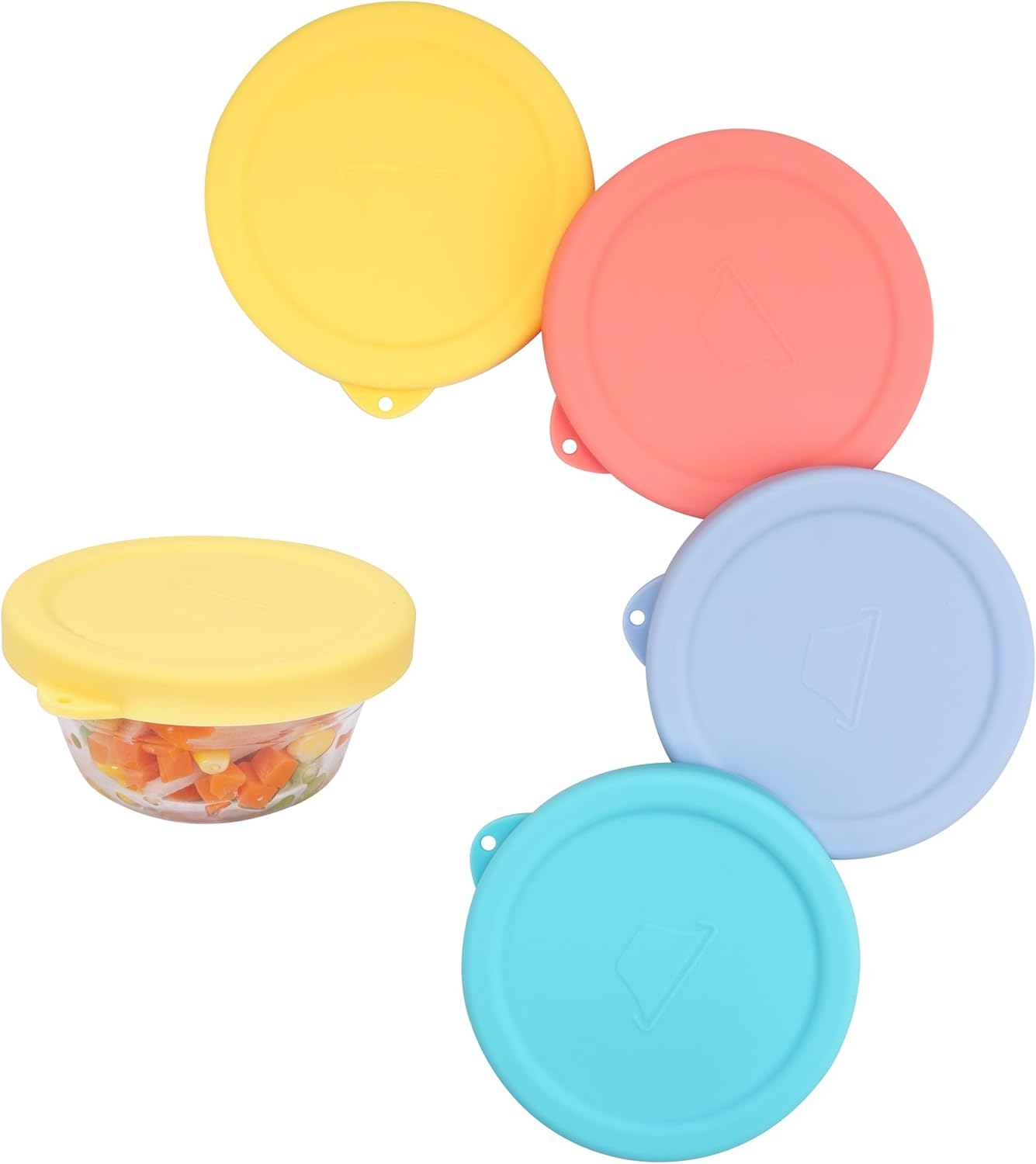 4 PCS Silicone Replacement Lids for Pyrex and Anchor Hocking Glass Custard Cups