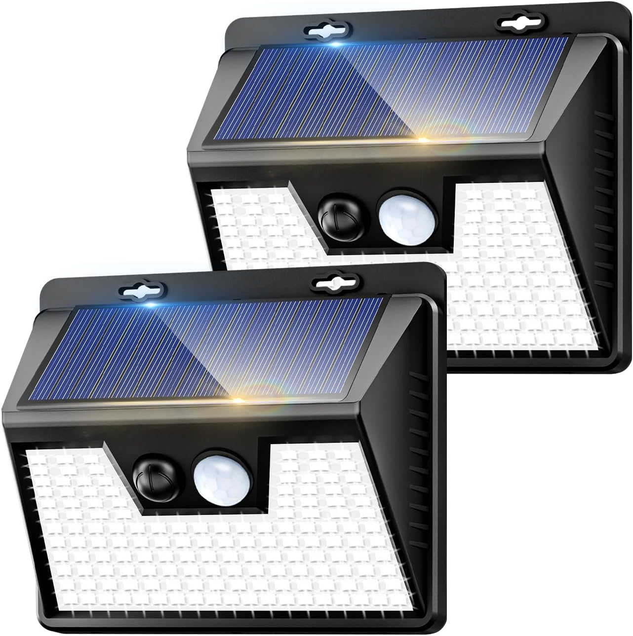 Kolpop Solar Lights Outdoor 2 Pack, 140LED/3 Modes Motion Sensor Wall Lights