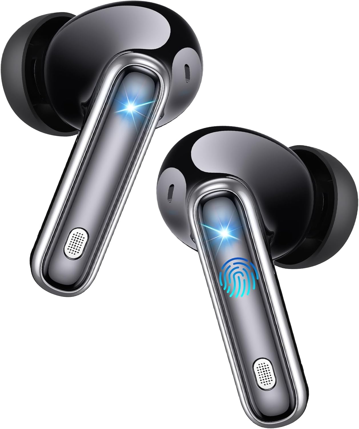 EUQQ Wireless Earbuds Bluetooth 5.4 Earphones in Ear with Dual Noise Cancelling Mic, Transparency Mode Ear Buds Deep Bass Stereo Sound, 36H Playtime LED Display Wireless Headphones IP7 Waterproof