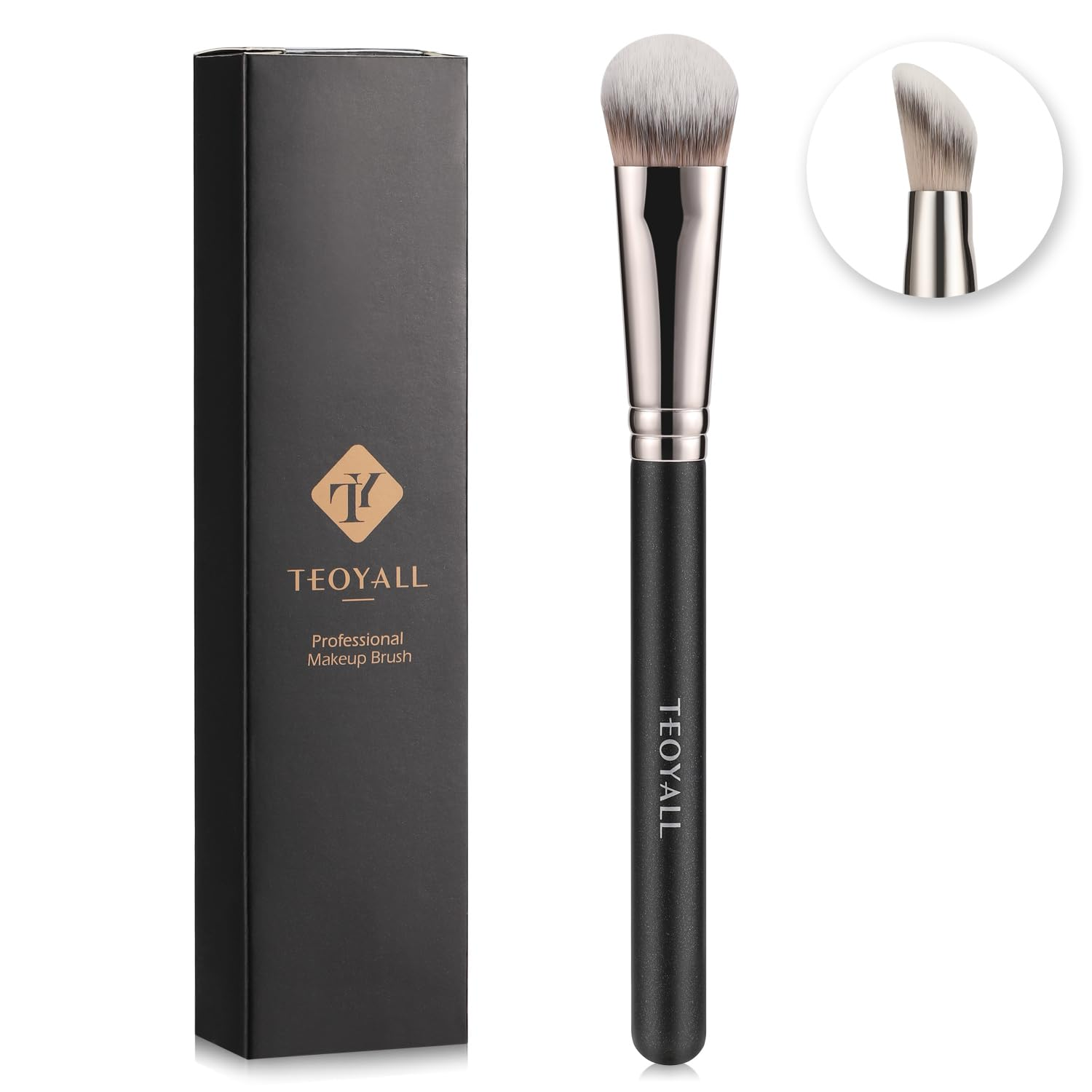 TEOYALL Angled Contour Brush - Synthetic, Blending, Liquid & Powder