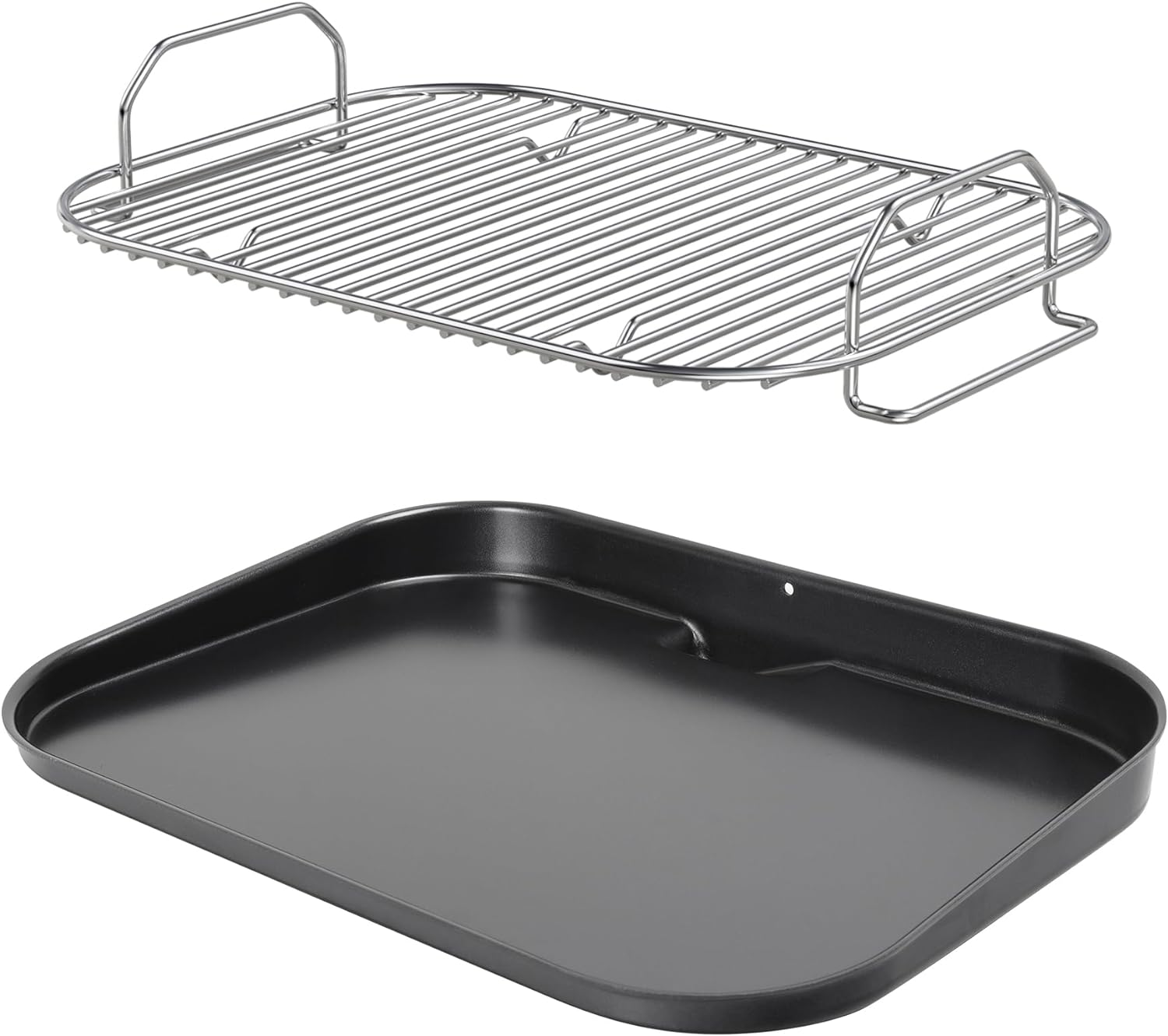 Flat Top Griddle Plate and Grill Roast Stand for Ninja Woodfire OG700 Series, Smoke Rack Accessories Kit for Ninja XSKGRDPLT Outdoor Grill, Non-Stick