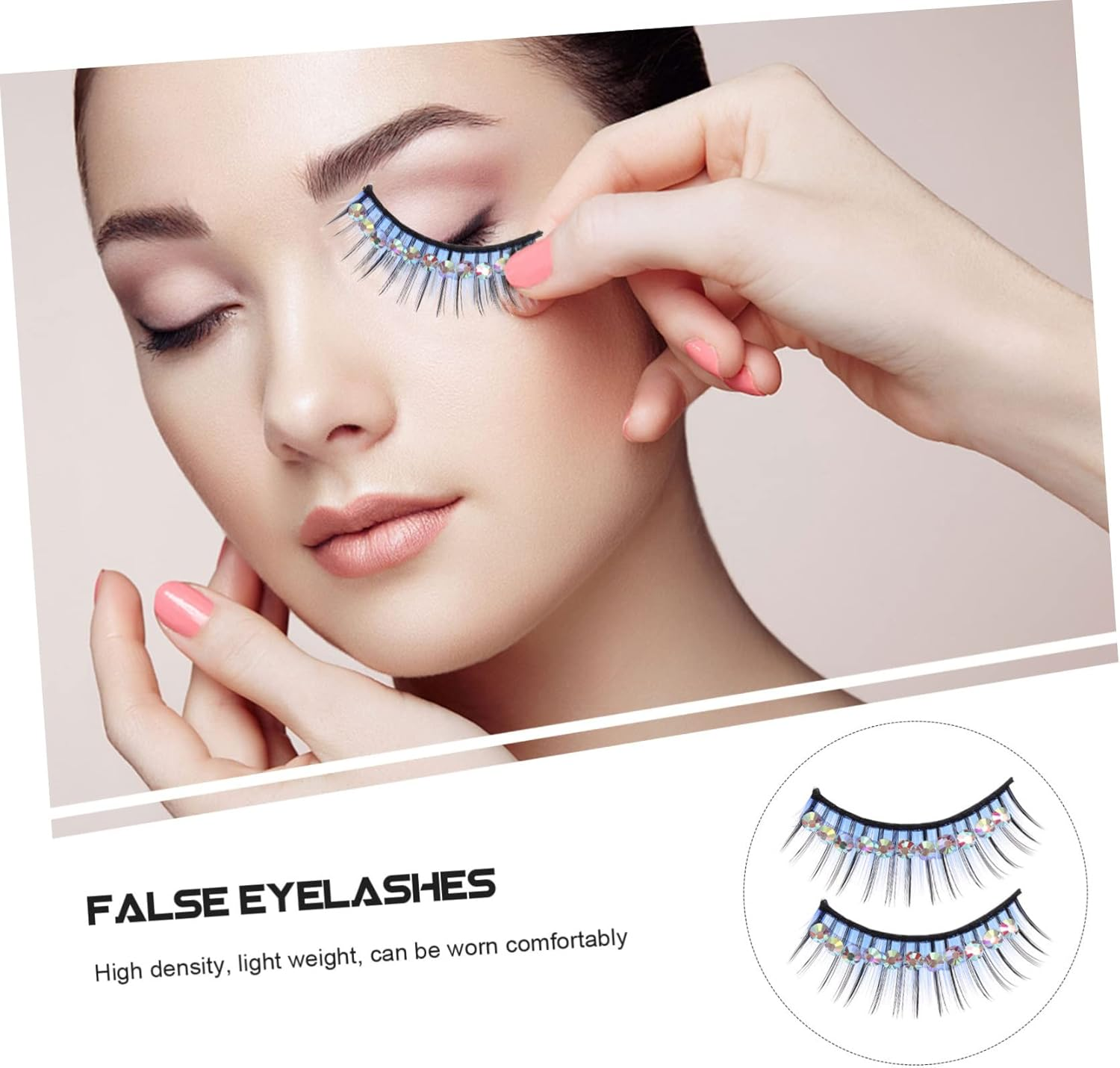 HAPINARY 5 Pairs Diamond False Eyelashes Makeup Eyelashes Color Stickers Fake... - Picture 3 of 13