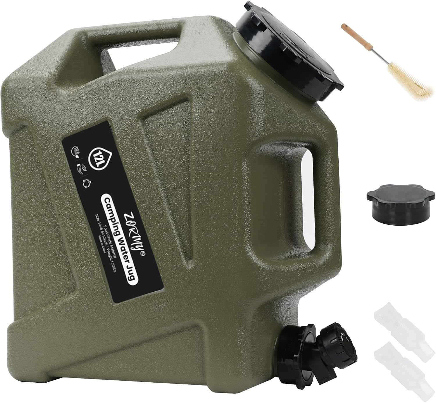 3.2 Gallon Camping Water Container with Spigot, Camping Water Jug, Portable Water Storage Container, BPA Free Large Emergency Water Storage for Camping, Vehicle, Car, Outdoor Hiking, Picnic