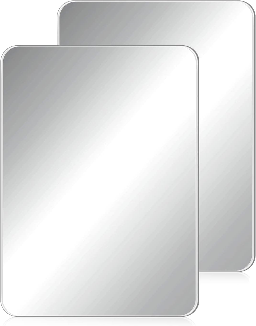 Blulu 2 Pcs Magnetic Locker Mirror Small Real Glass School Rectangular Locker Magnetic Makeup Mirror for Bathroom Household Refrigerator Cabinet(4 X 5.8 Inches)