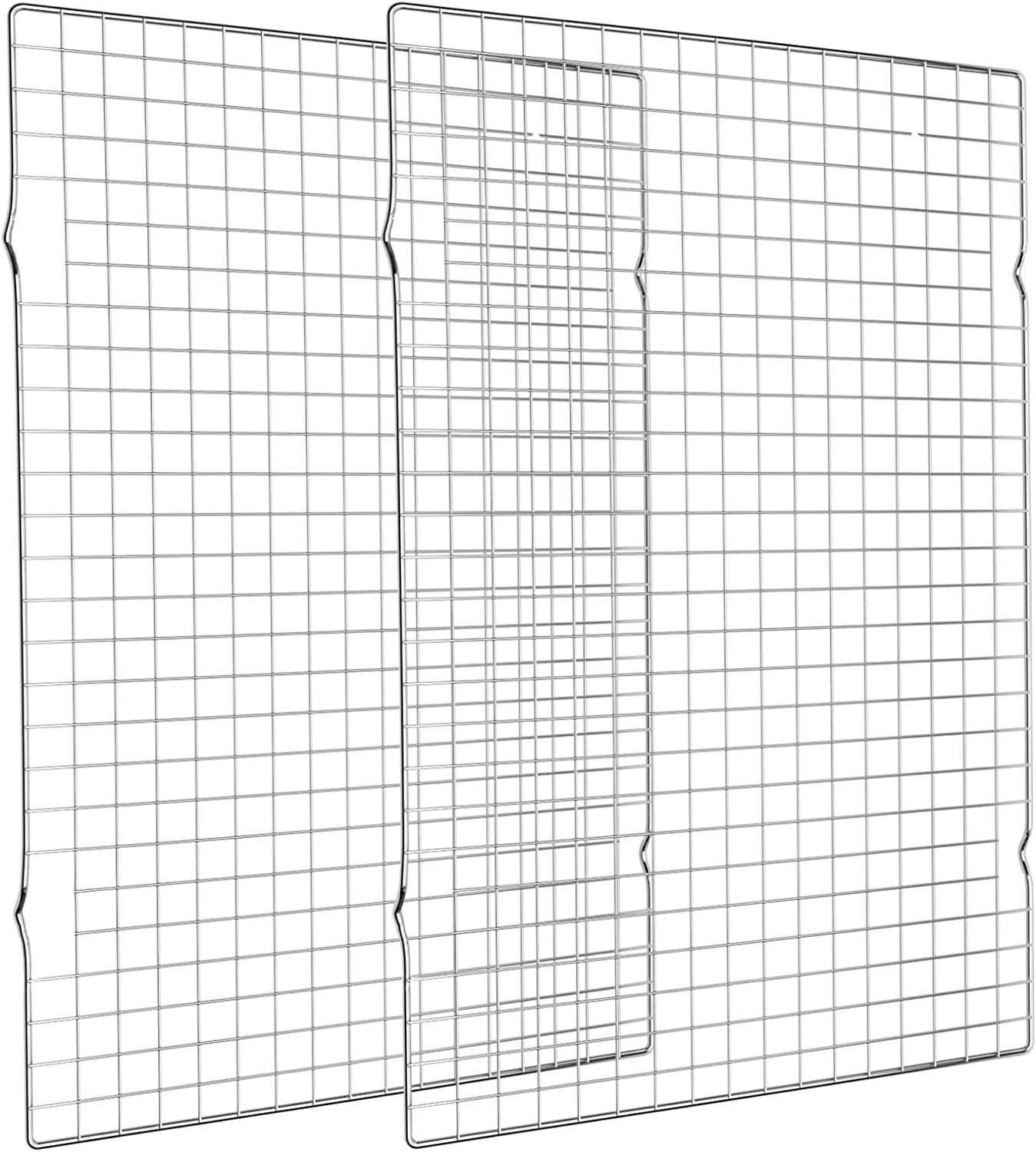 Cooling Rack for Baking 2-Pack, 16X10 Inches Baking Rack, Thick Wire Cookie Rack for Cooking, Roasting, Grilling, Drying, Oven Safe, Fits Half Sheet Pan, Silver