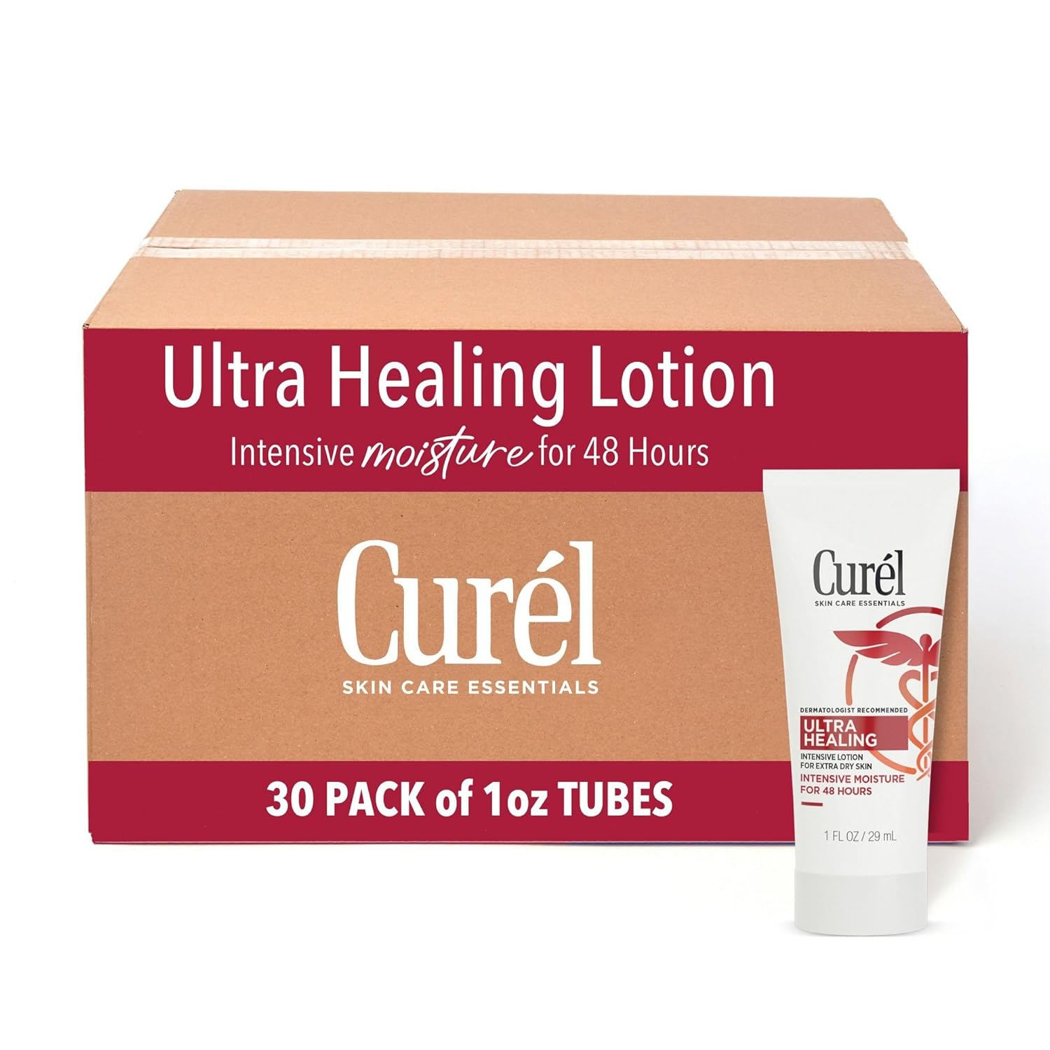 Ultra Healing Intensive Fragrance-Free Lotion for Extra-Dry Skin, Dermatologist Recommended, Ideal for Sensitive Skin, Cruelty Free, Paraben Free, 1 Oz, Pack of 30
