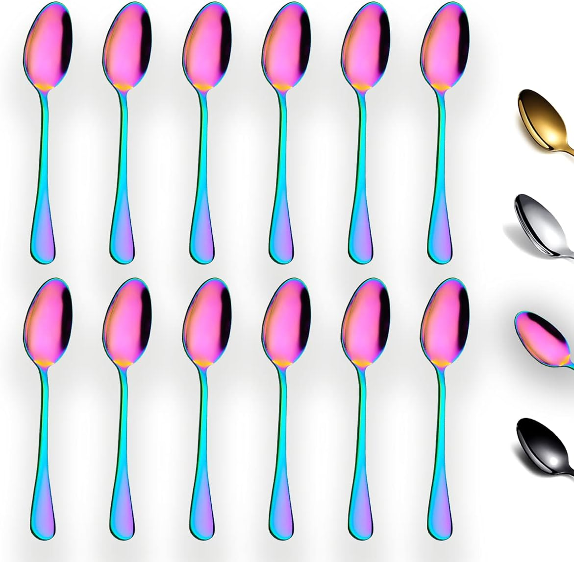 Rainbow Teaspoons 6.5
