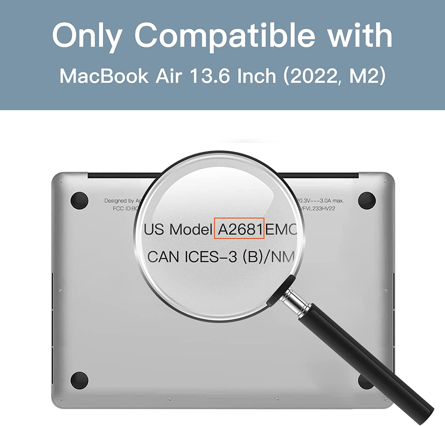 JETech Screen Protector for MacBook Air 13.6 Inch (2024/2022, M3/M2), Anti-Gl... - Picture 4 of 15