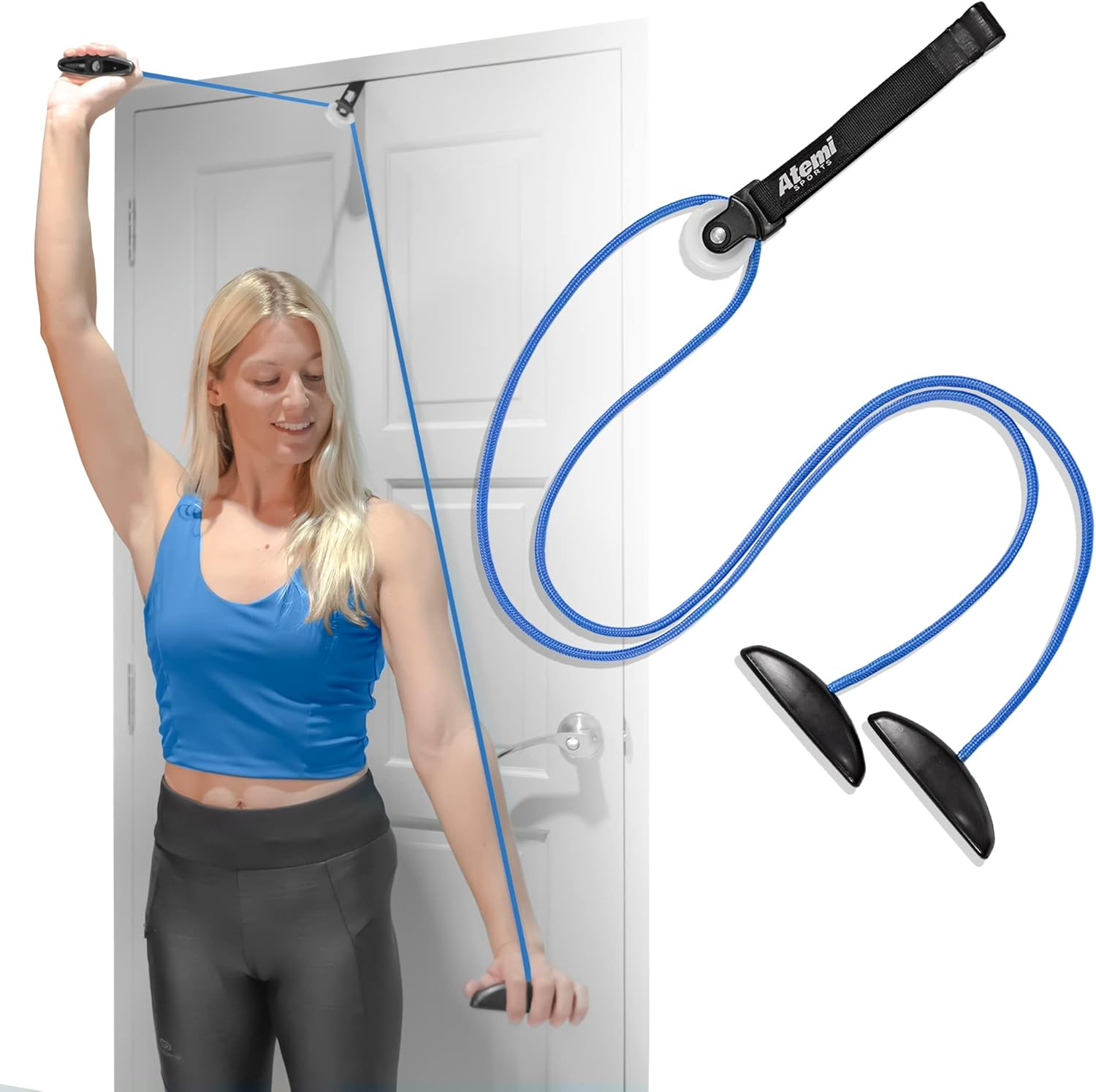 Shoulder Pulley for Physical Therapy, over Door Pulley for Shoulder Recovery, Exercise Pulley for Shoulder Rehab, Rotator Cuff Exerciser for Frozen Shoulders & Range of Motion, HSA/FSA Eligible