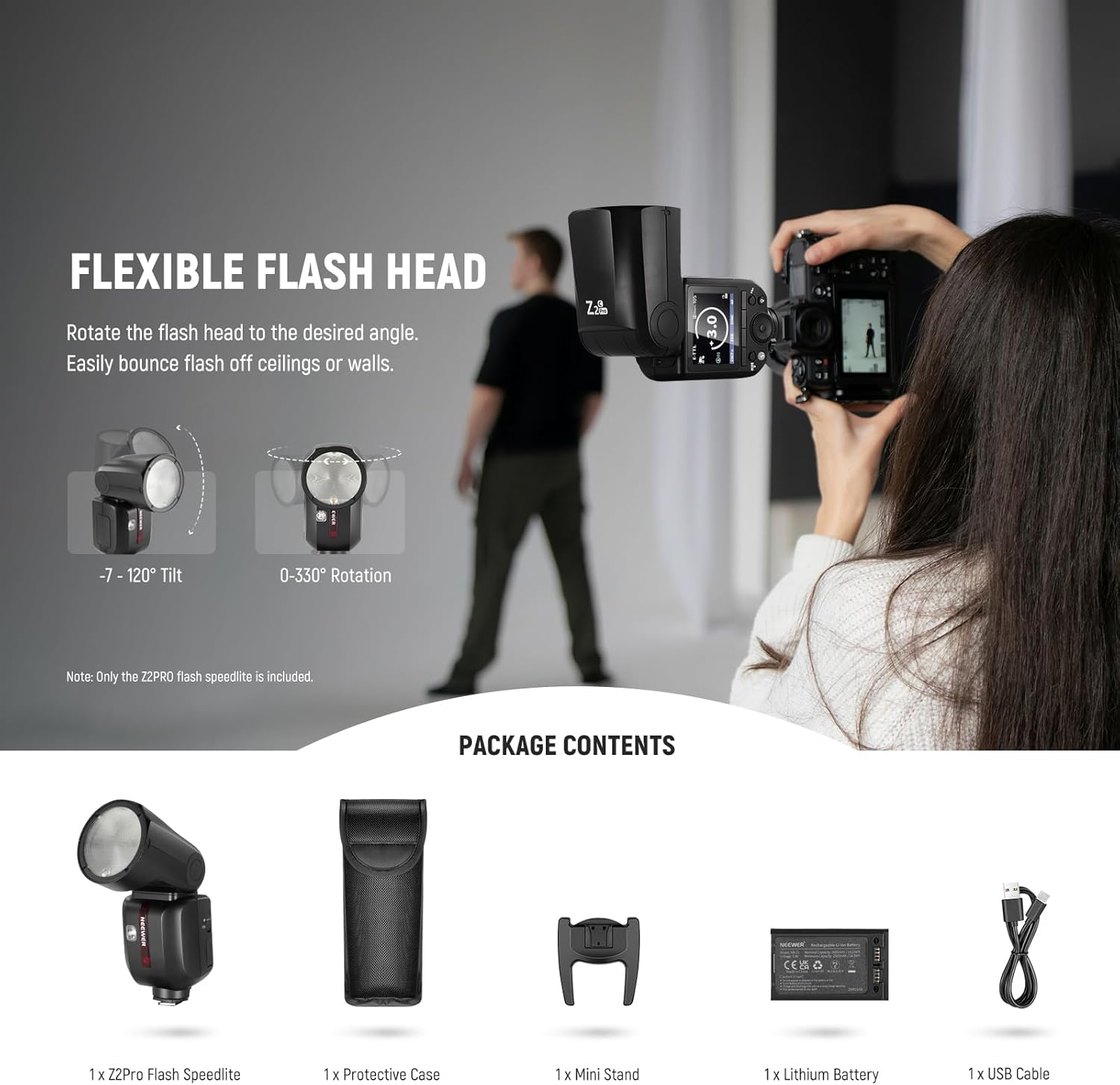 NEEWER Z2PRO-C 2.4G TTL Round Head Flash Speedlite Compatible with Canon, Wir... - Picture 9 of 18
