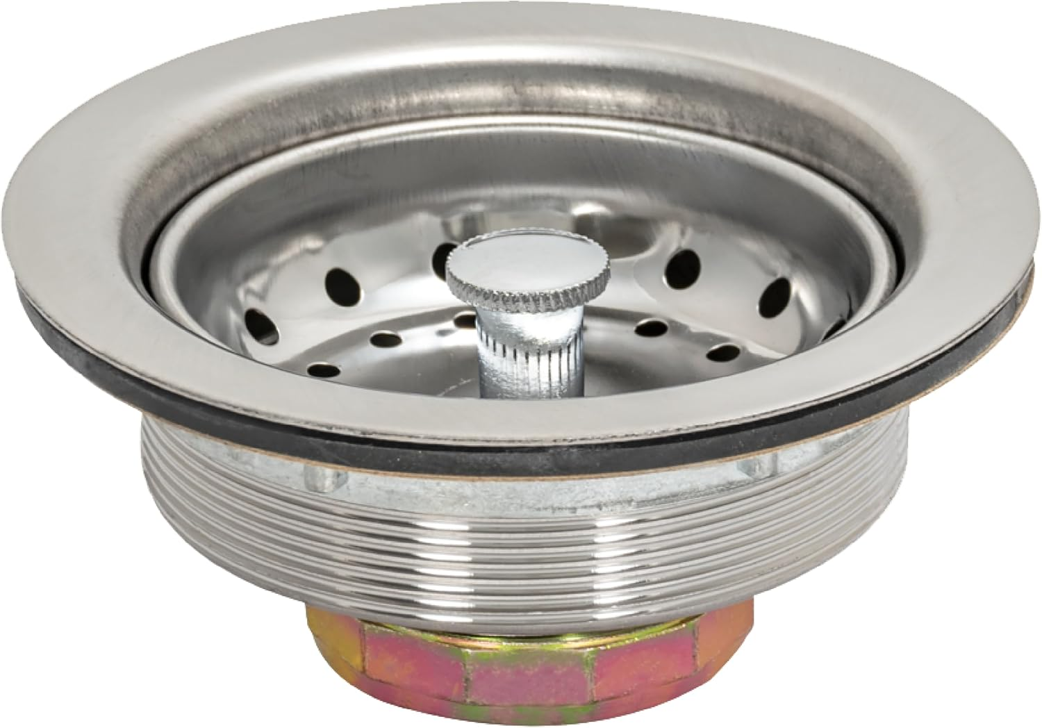 Kitchen Sink Strainer with Die-Cast Slip-Joint Nut, Fits 3-1/2 to 4 Inch Openings, Stainless Steel, 30001
