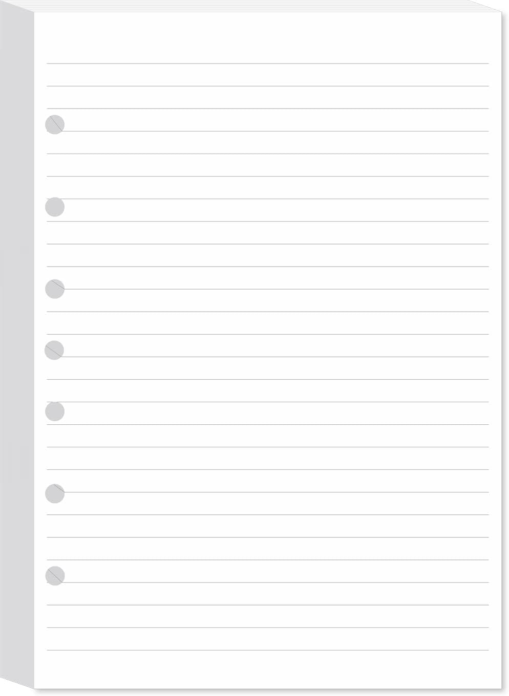 7-Hole Lined Filler Paper Pack of 100 Sheets for Mini Binders, College Ruled, 5-1/2