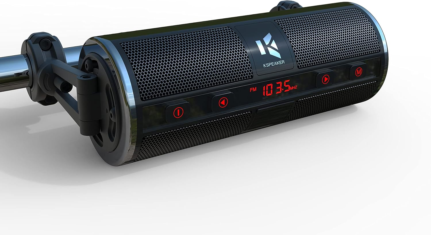 Motorcycle Speakers Bluetooth Waterproof Radio Audio System Built-In Amplifier, 3 Inch Metal Mp3 Player, Great for ATV, Scooter Bike,12 Volt Vehicle, K2BL
