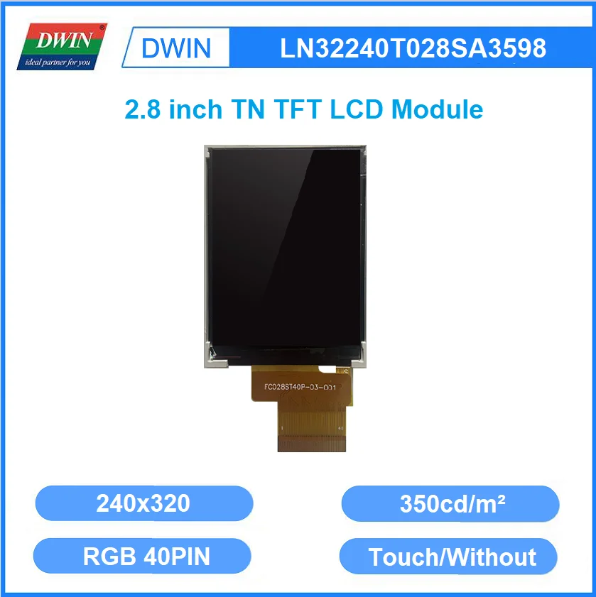 2.8 Inch 350nit 240x320 TFT LCD Module RGB 18bit Capacitive Resistive Touch For STM32 ESP32 LN32240T028SA3598