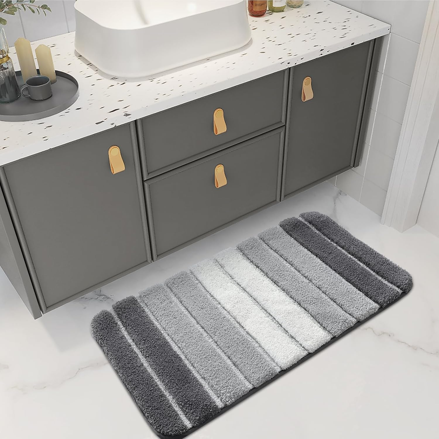 DEXI Bath Mat Bathroom Rug Absorbent Non-Slip Washable Shower Floor Mats Carp... - Picture 9 of 14