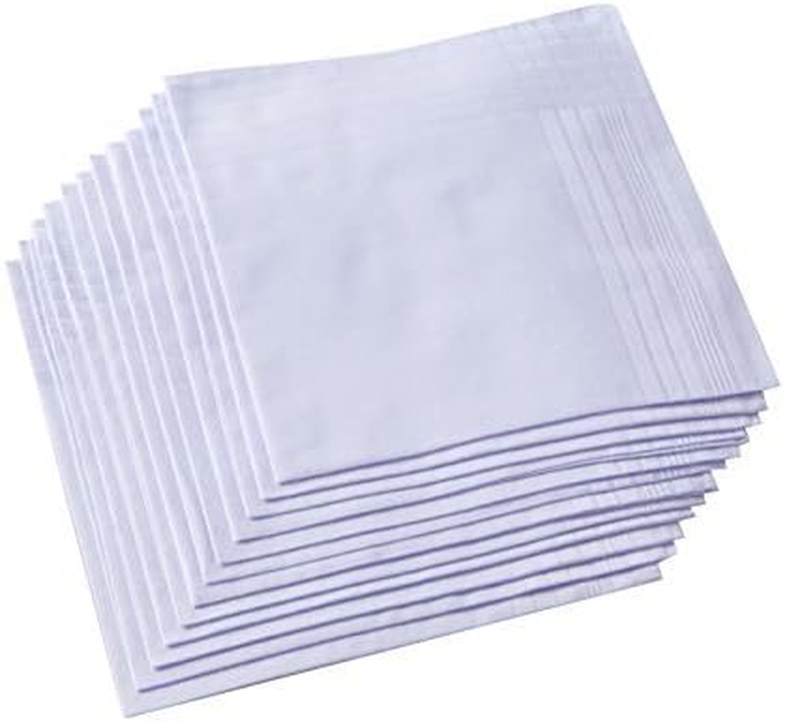 Men'S Pure White 100% Cotton Handkerchief