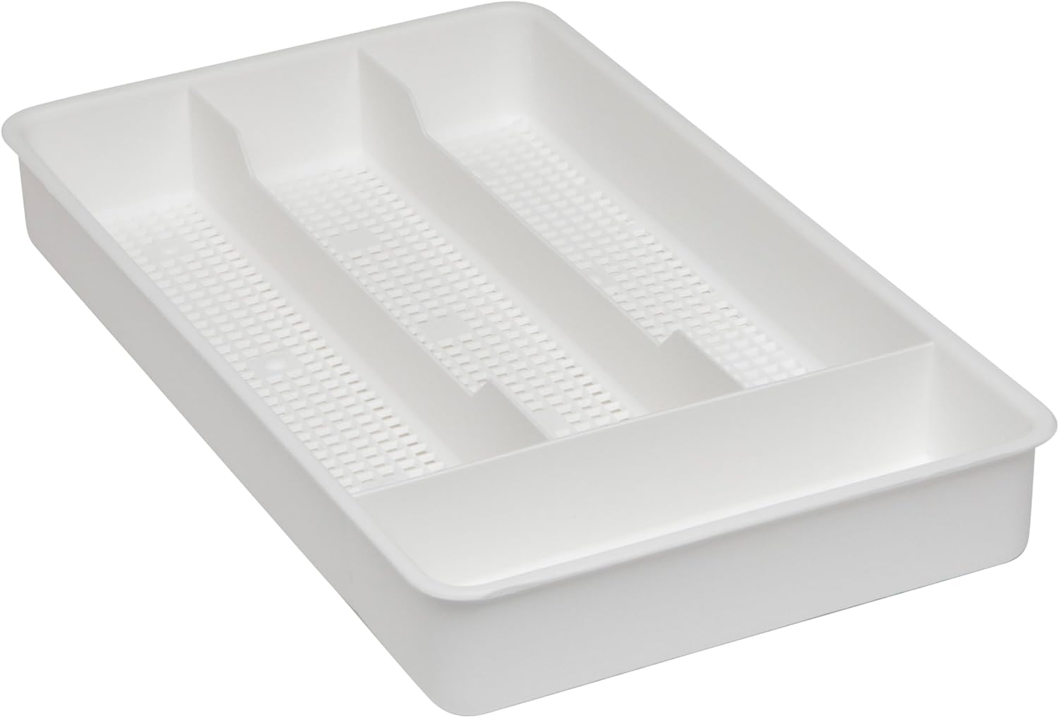 Dial Industries Small Cutlery, Utensil, Silverware Kitchen Drawer Organizer Tray, White