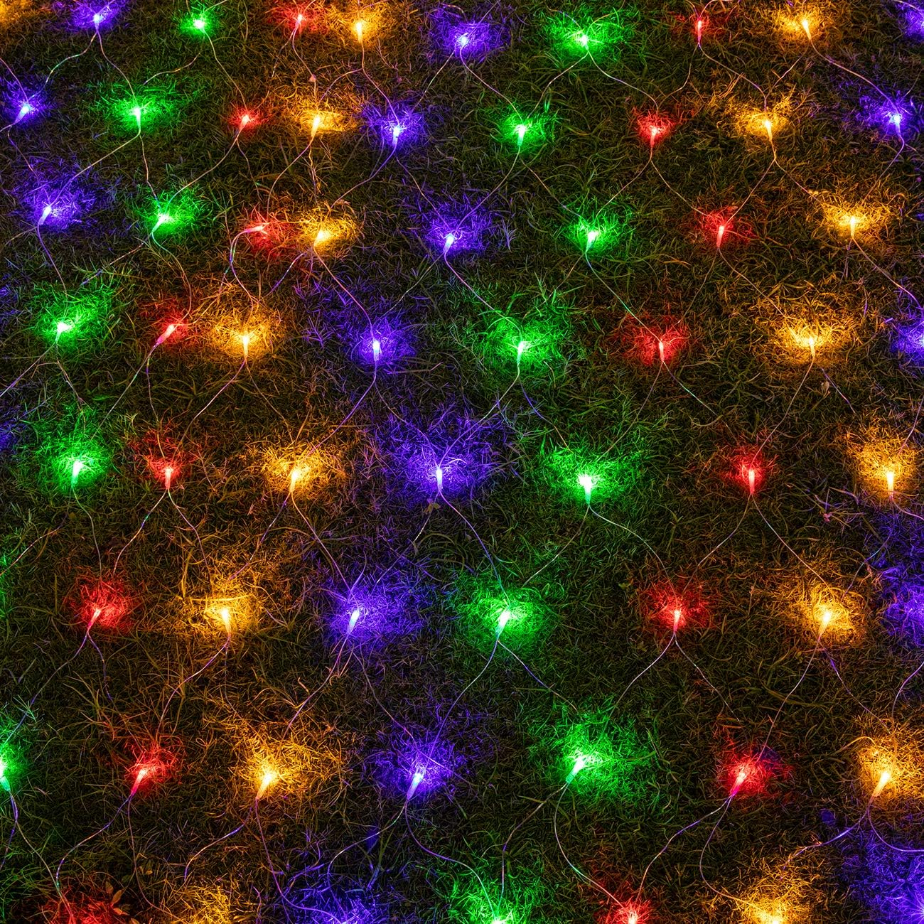 200 LED 9.8Ft X 6.6Ft String Net Mesh Lights 8 Modes for Christmas Wedding Party Home Garden Lawn Bushes Indoor Outdoor Decor (Multicolor)