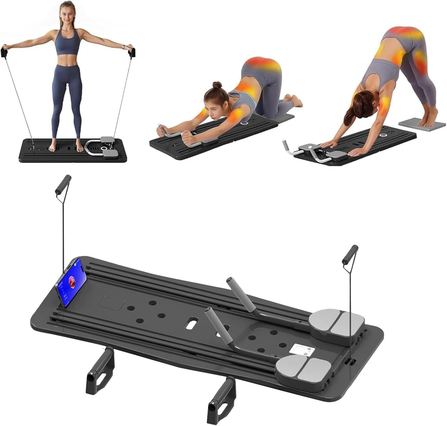 CHUCII Pilates Board, Pilates Reformer Set, Multi Functional Foldable Pilates... - Picture 11 of 13