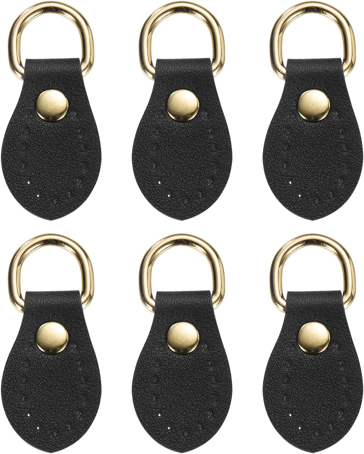 6Pcs Purse Strap Mount Hook for Handbag, Sew on Leather Buckle Bag Side D-Ring Clips Replacement Clasp for DIY Shoulder Belt Crossbody Backpack Hardware, Black