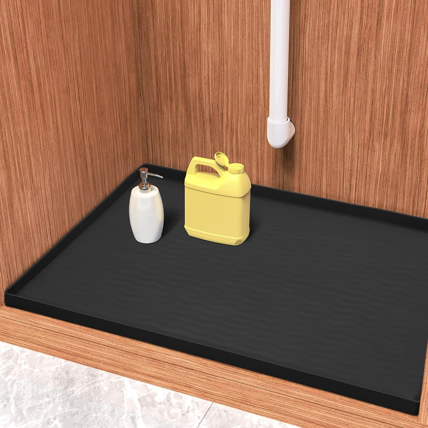 Waterproof Silicone under Sink Mat 34'' X 22'' Shelf Liner Kitchen and Bathroom