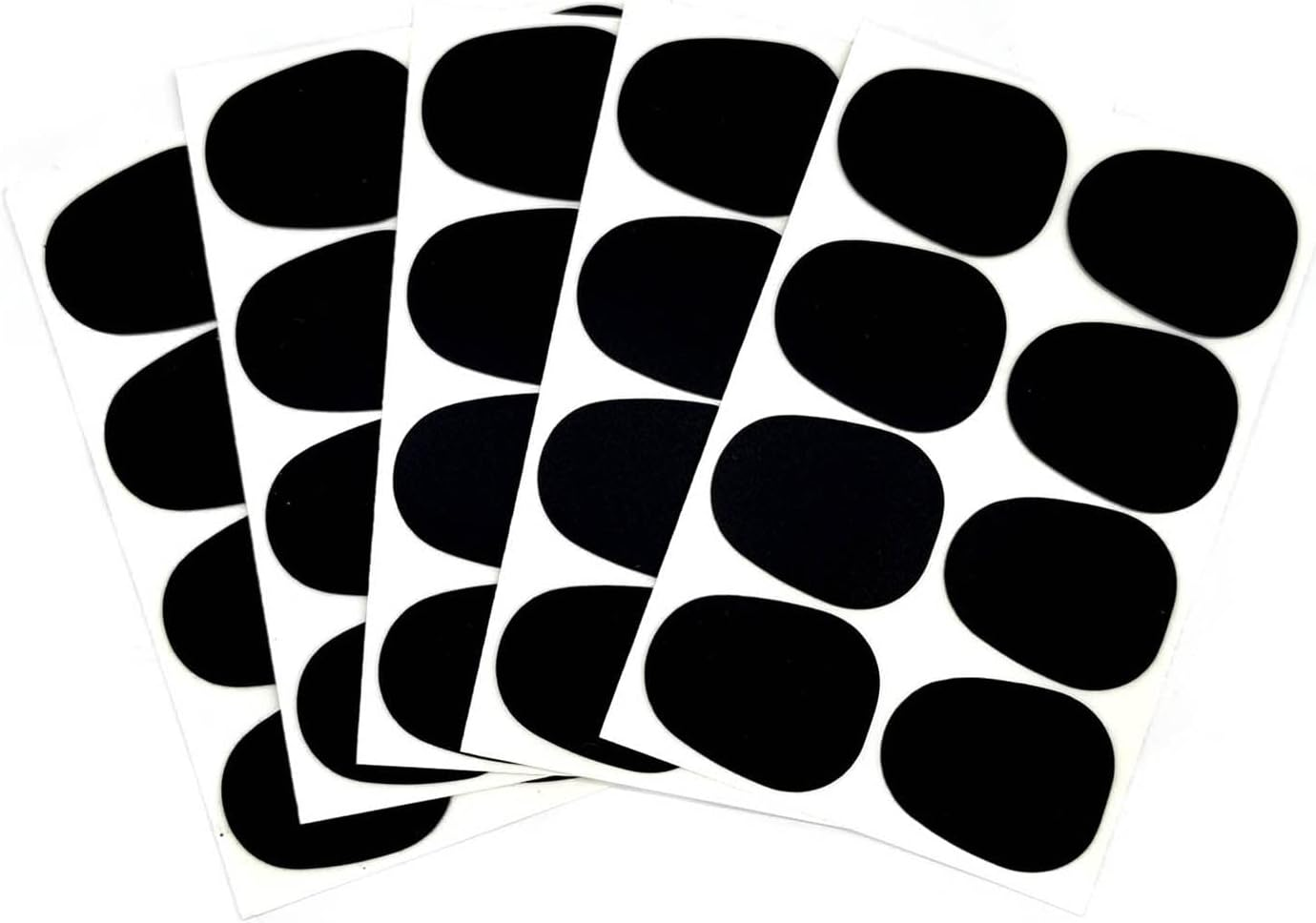 Blingkingdom 40Pcs 0.8Mm Mouthpiece Cushions Alto Tenor Saxophone Adhesive Clarinet Mouthpiece Patches Strong Oval Mouthpiece Patches Pads Mouthpiece Pads for Beginners Musicians (Black)