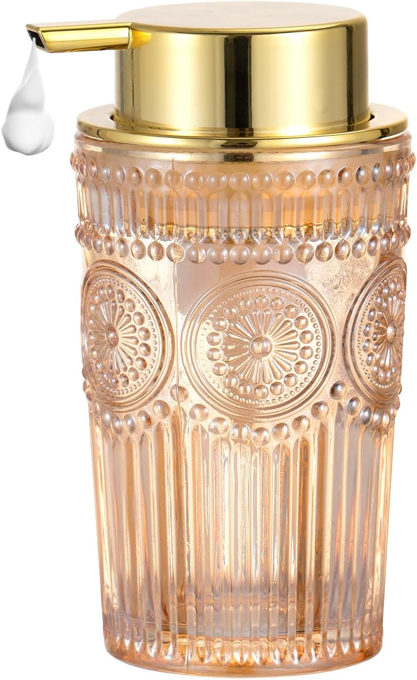 Glass Liquid Soap Dispenser with Gold Pump, Liquid Hand Soap Dispenser for Ba... - Picture 11 of 20