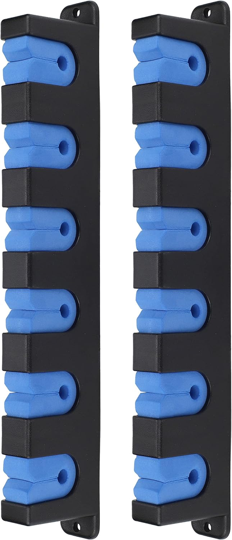 Fishing Rod Rack Holders Wall-Mounted Fish Pole Holder for Garage & Boat 6-Rod Storage Racks (Horizontal Blue, 1 Pair)