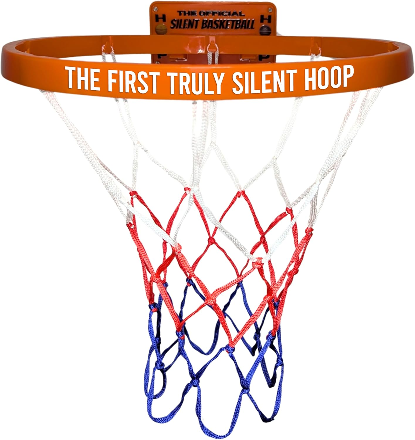 The Official Silent Basketball Hoop Indoor – Durable Plastic, Large Wall-Mounted Basketball Hoop with No-Noise Design + Adhesive & Screw Installation – for Use with Silent Basketball Only