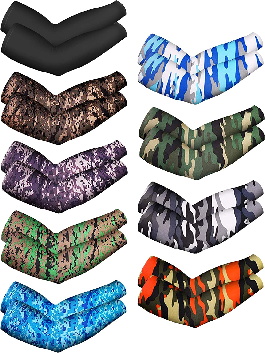 9 Pares De Mangas De Brazo Para Hombres Y Mujeres Proteccion Solar UV Brazos