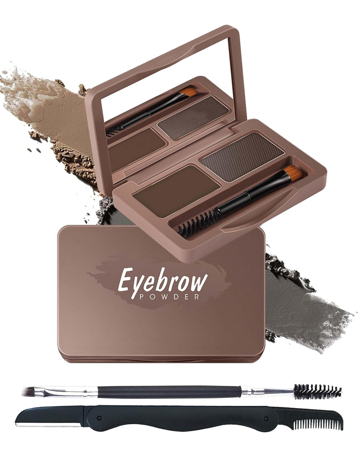 Eyebrow Powder Kit-2 Colors Soft Eye Brow Tinted Powder Palette, Waterproof  