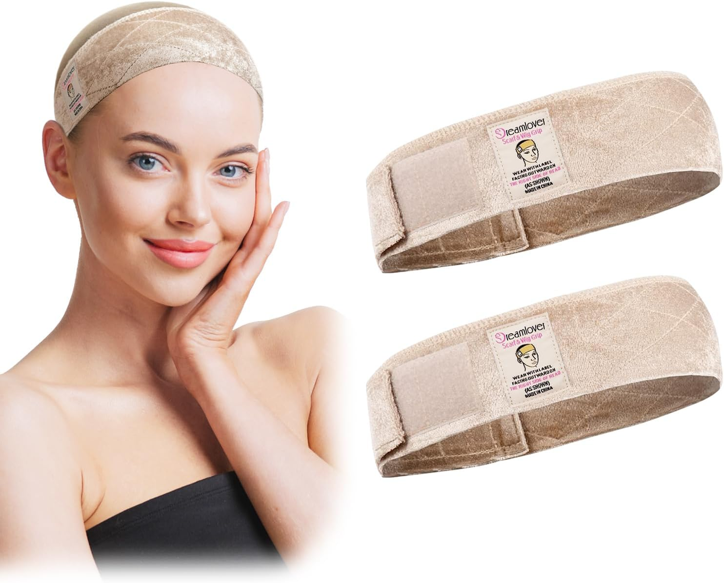 Dreamlover Wig Grip, Hold Wigs Securely for Any Activities, Nude, 2 PCS