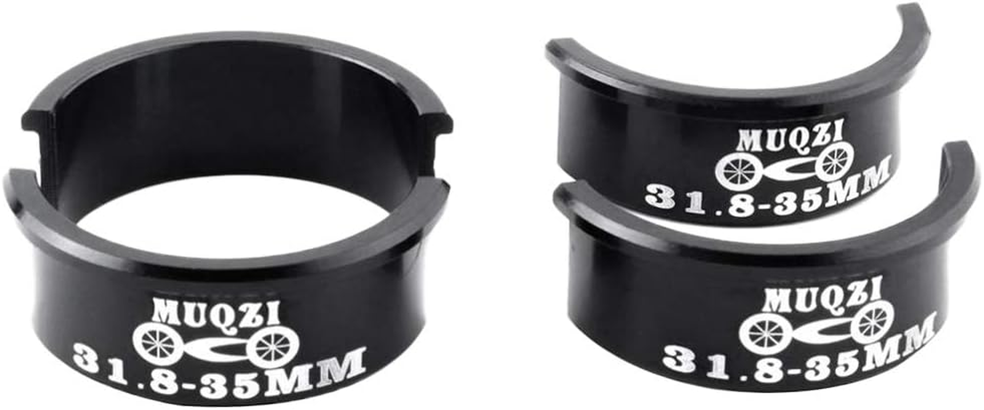 4 Pieces Aluminum Alloy Bicycle Handlebar Shim 31.8Mm to 35Mm MTB, Road, Mountain, Fixed Gear Bike, Black