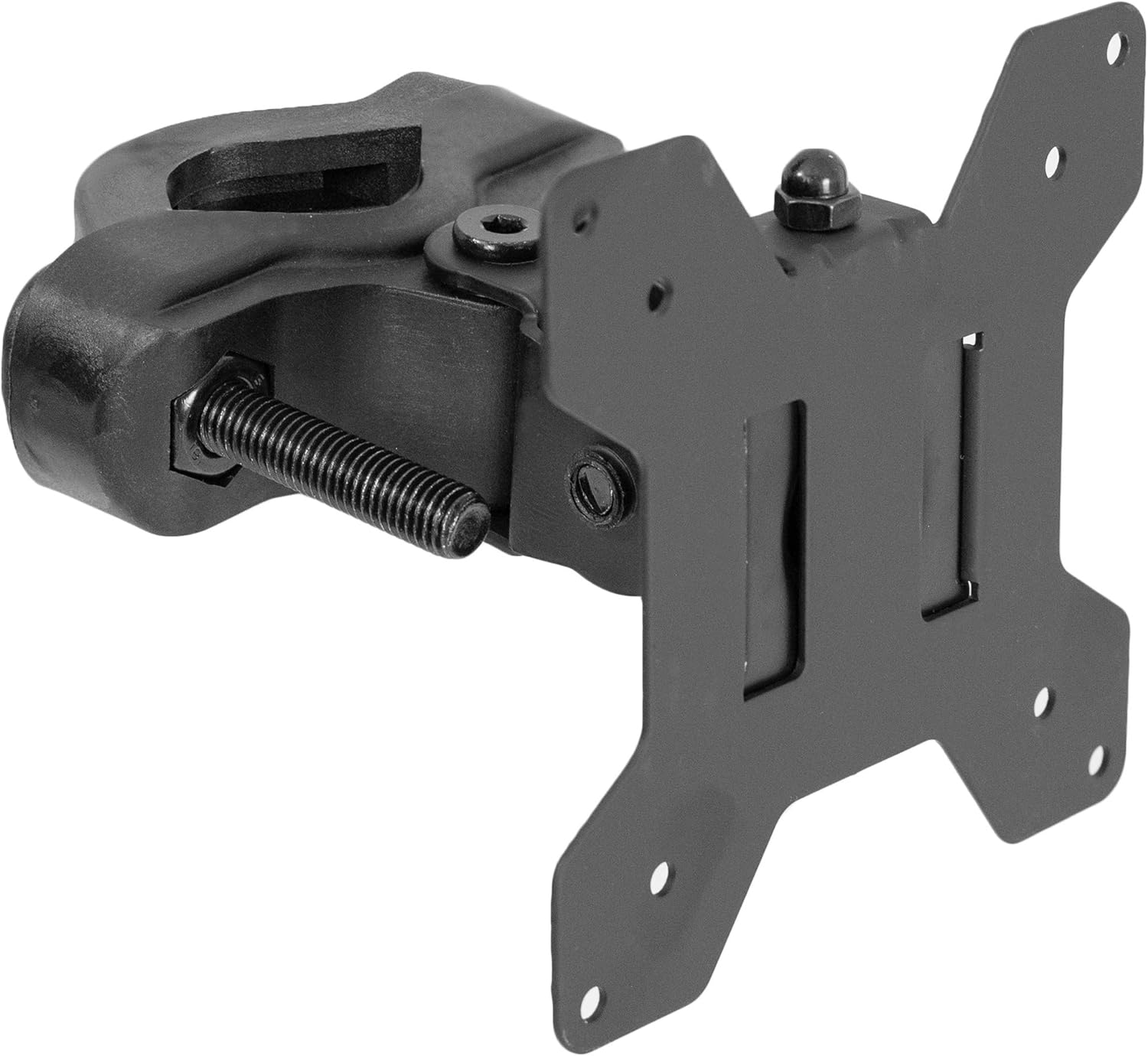 Steel Universal Bracket Pole Mount with Removable 75mm and 100mm VESA Plate, Fits up to 30 inch Screens, Black, MOUNT-POLE01