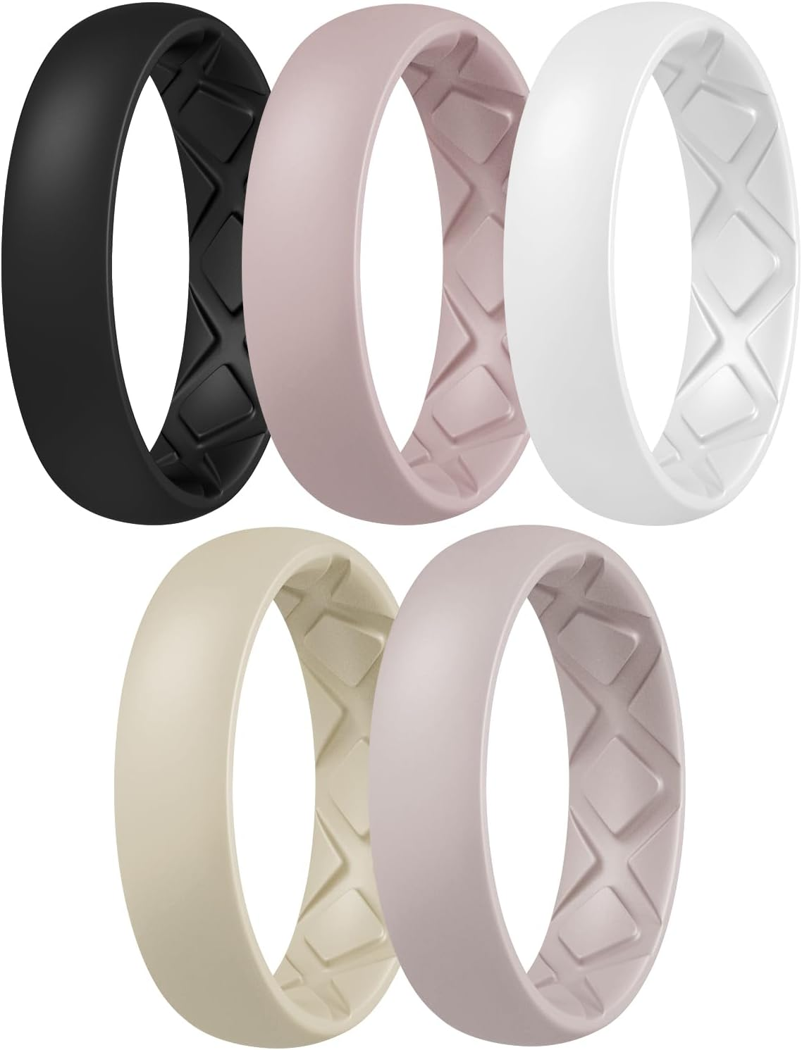 Inner Arc Ergonomic Silicone Wedding Band – Women’s Half Sizes, 5.5mm Wide
