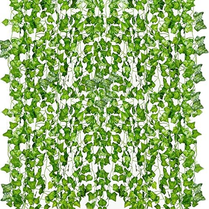 12 Pack 84 Feet Fake Ivy Leaves Vines Artificial Garland Greenery Hanging Plants for Bedroom Decor Aesthetic, Party Wedding Wall, Halloween, Christmas