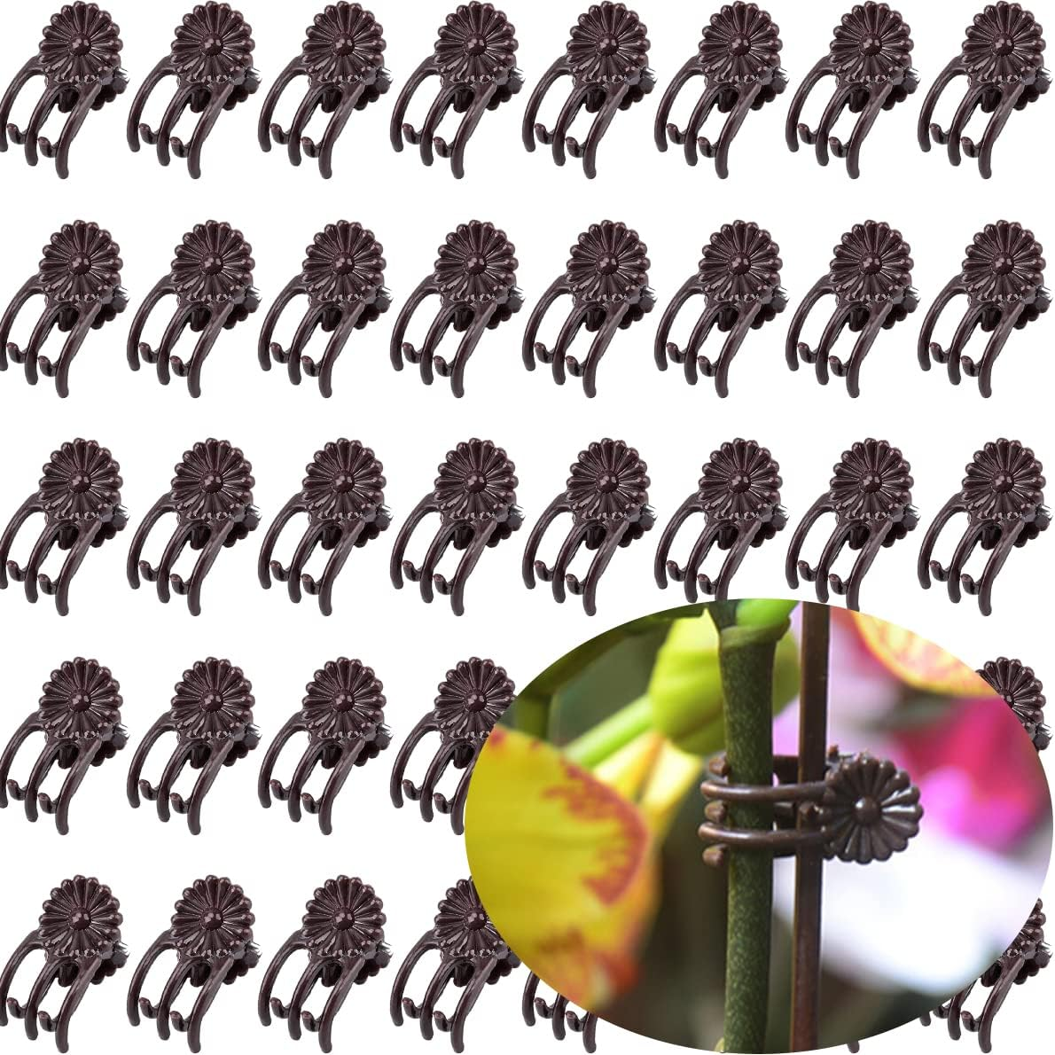 EESC2Y 40-PCs Orchid Clips for Plants Support - Dark Green, for Small - Middl... - Picture 10 of 13