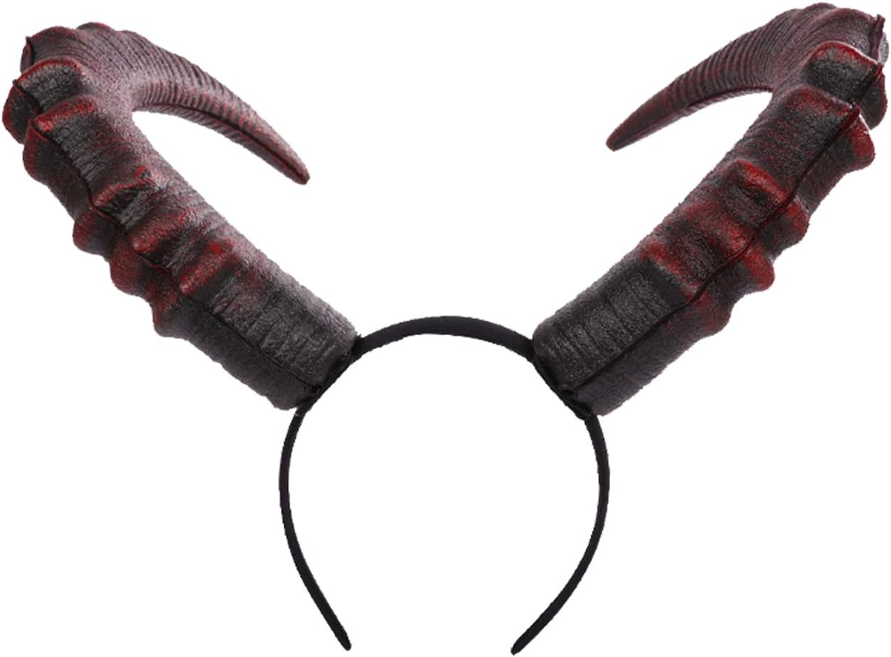 Gothic Demon Horn Headband Realistic Long Devil Horn Headpiece for Halloween ...
